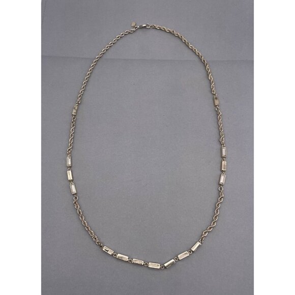 Banana Republic Station Crystal Rope Chain Necklace Gold-Tone 32 Inches - Picture 2 of 7